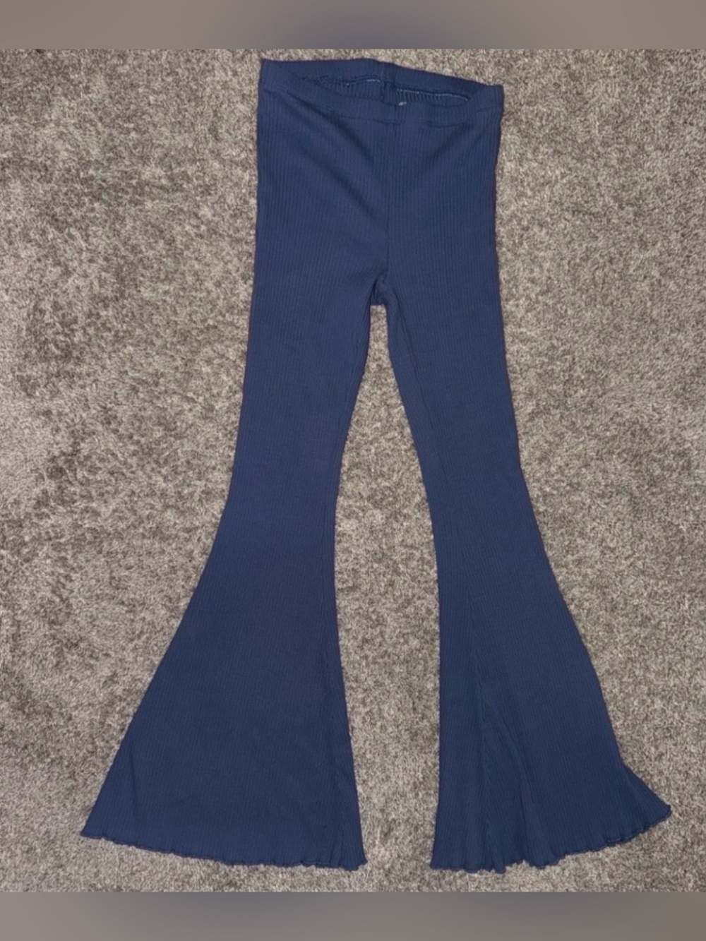aerie Ribbed Flare Pants in Blue